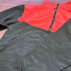 Men's Black and Red 3/4 zip pullover jacket